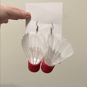 Handmade Shuttlecock/Birdie Earrings